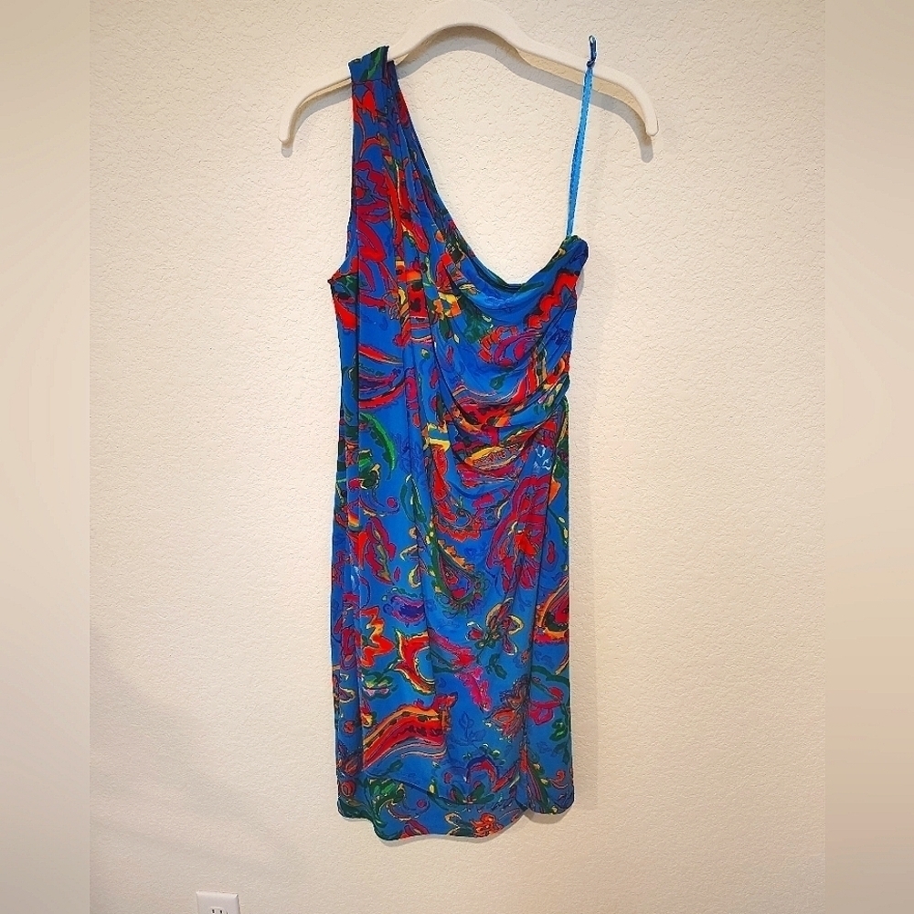 Ralph Lauren Vibrant Blue One-Shoulder Dress